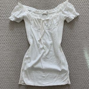 White off the shoulder mini dress